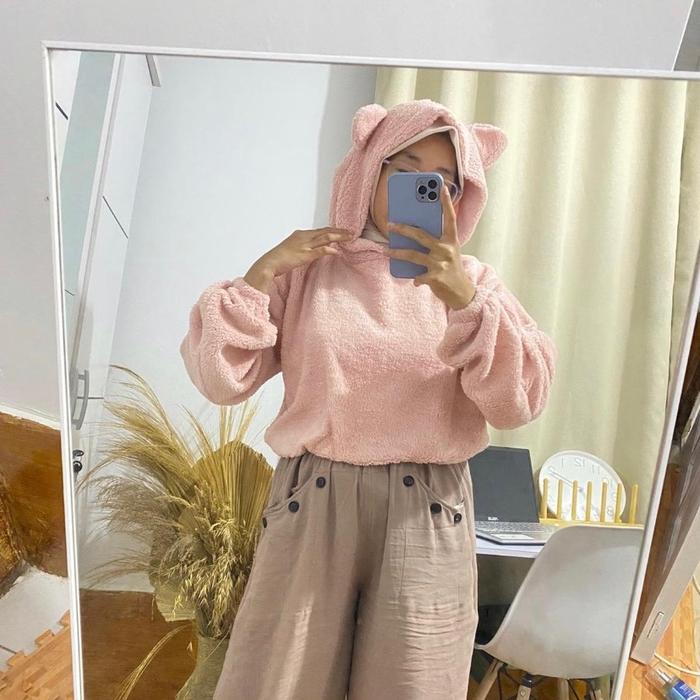 Hoodie Bear Jaket Bulu Kuping Kelinci
