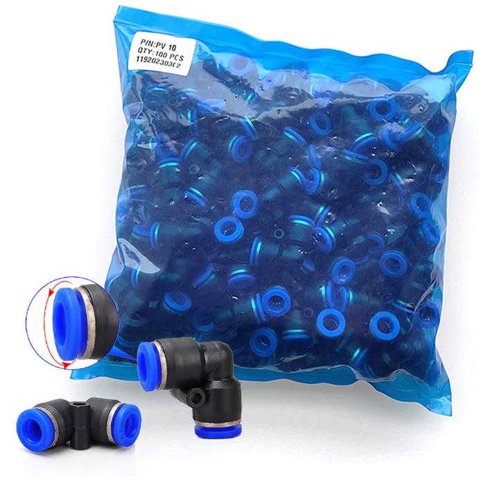 50PCS 100PCS PV4 PV6 PV8 PV12 PV14 PV16  2 Way Pipe Connector