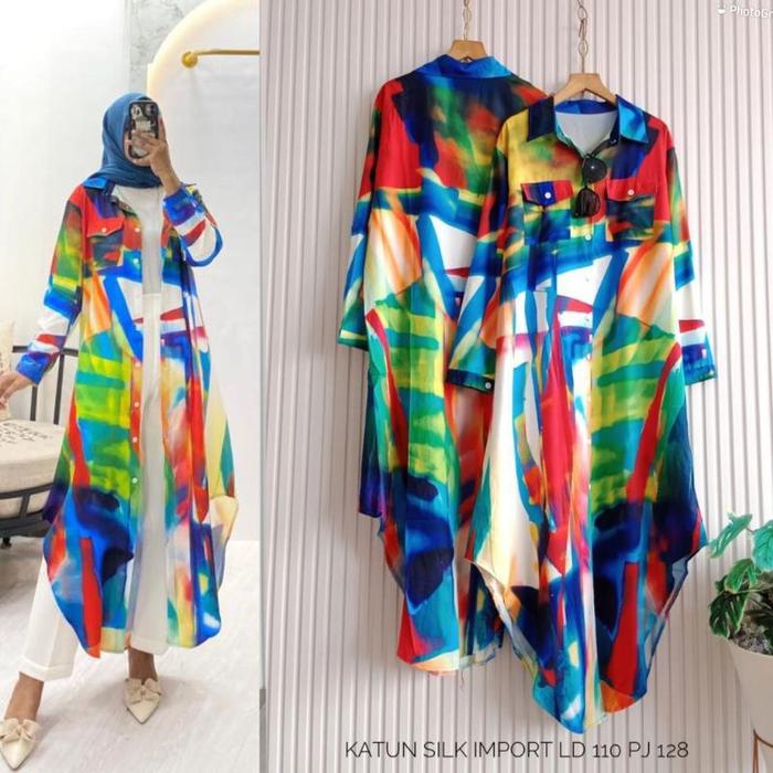 long tunik katun silk import