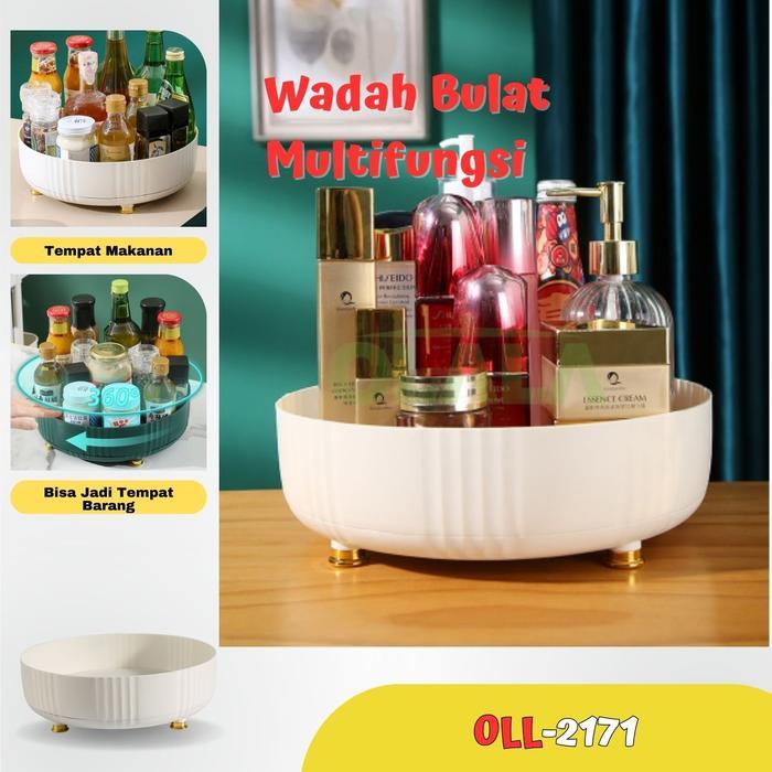 【】Rak Wadah Plastik Penyimpanan Bumbu Dapur Kosmetik Snack 360 Derajat OLL-2171