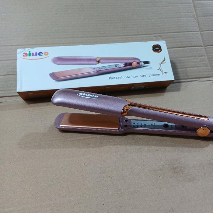 Catokan Curly AIUEO 459 Hair Straightener dan Curly Catok 3in1 Plat Keramik Ion