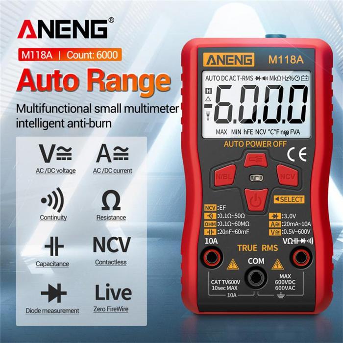 ANENG M118A Digital Multimeter Smart Tester Auto Mmultimetro True Rms