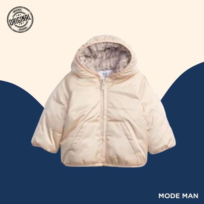 Gap Baby ColdControl Max Puffer Jacket - Creme – Jaket Bayi Hangat dengan Sherpa, Warna Krim 100% Or