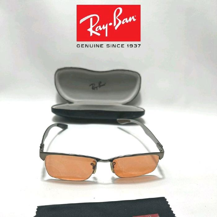 Ray-Ban Kacamata Hitam Original Since 1937 dengan Lensa Kuning dan Case Hitam Ex Display Optik SE*S 