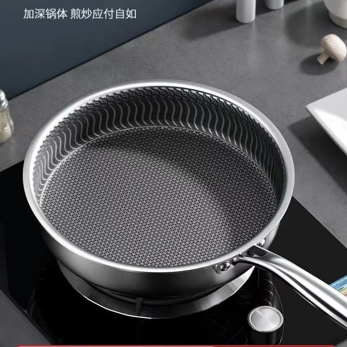 Whole Body Tri-Ply Stainless Steel Frying Pan 316 Stainless Steel Wok