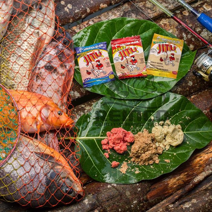 Umpan Ikan JITU Tepung Ebie Kering Biru 25Gram
