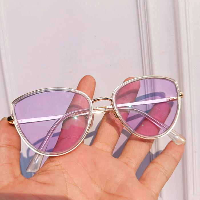 KACAMATA normal dan minus (cat eye) lensa photopurple/photocromic ungu,Free (Box premium) Eyewear Gl