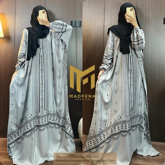 KAFTAN FARASYA RAYON PREMIUM JUMBO BUSUI FRIENDLY Wanita Muslim Motif Panjang Nyaman Gamis Dress Mew
