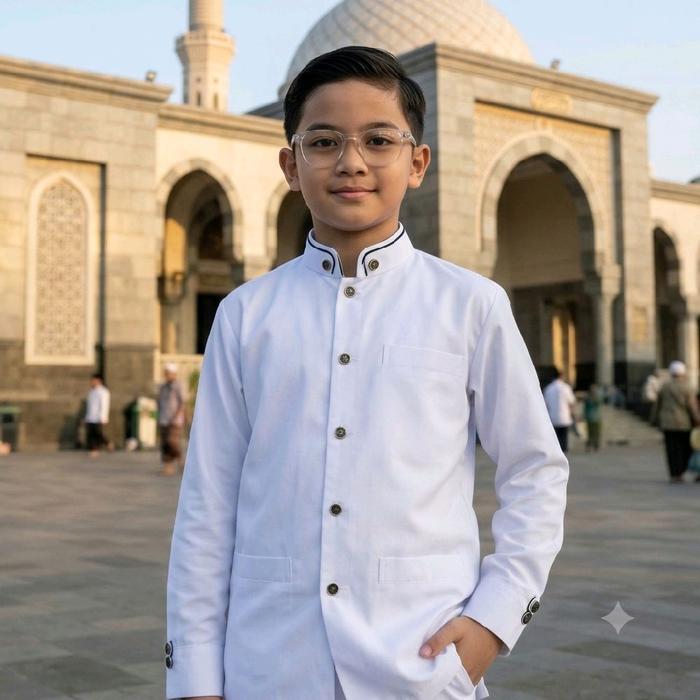 Atasan Anak Baju Koko Kemko Kemeja Koko Kurta Jasko Jas Koko Laki-laki Muslim Lengan Panjang Motif P