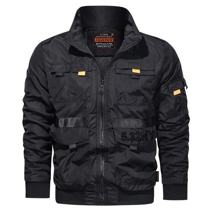 Tizzly - Harrington Pilot Black, Bomber Jaket Keren Lembut Tebal Pria Nyaman Distro Fit Gunung Water