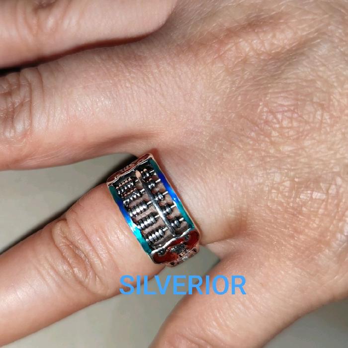 Cincin motif papan alat hitung abacus sempoa