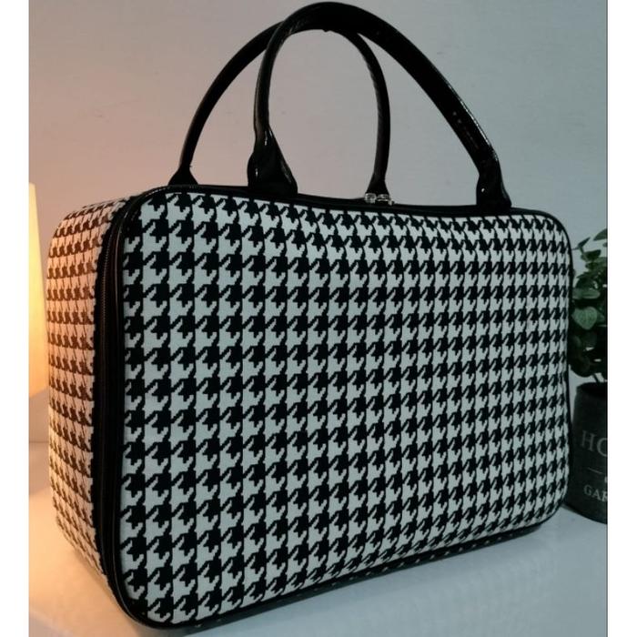 Tas Travel Hounstooth/ Tas Pakaian/ Travel Bag /KOPER MINI FREE FIBER DISKON