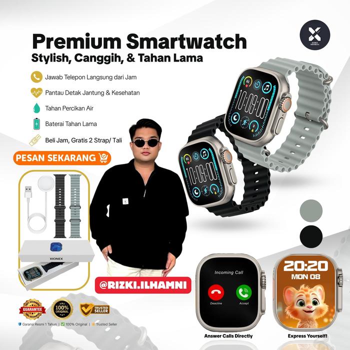 [EKSLUSIVE QUEEN ERIKA] XIONEX Smartwatch – Jam Tangan Pintar Murah | Stylish | Bluetooth Call | Spl