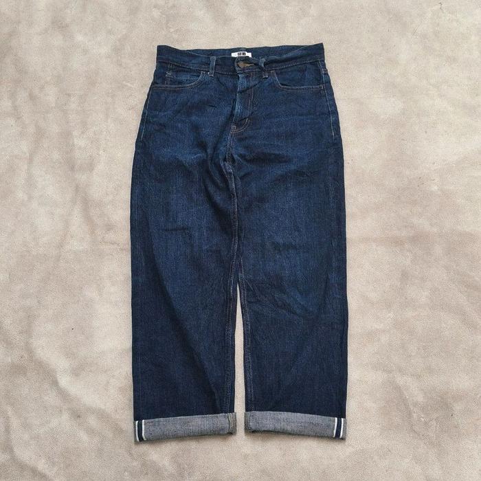 Celana panjang denim jeans uniqlo selvedge blue indigo bekas