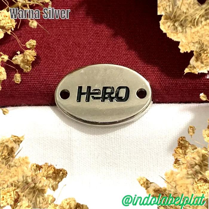 Label Plat Hijab Alloy Custom Ukir LOGO DIATAS PAPAN BULAT (Huruf/ Alphabet/Logo Fashion Label Merk 