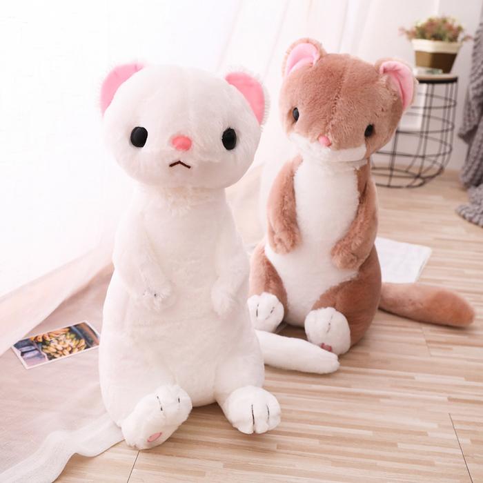 plush toy stuffed doll cartoon animal ferret white Mustela erminea