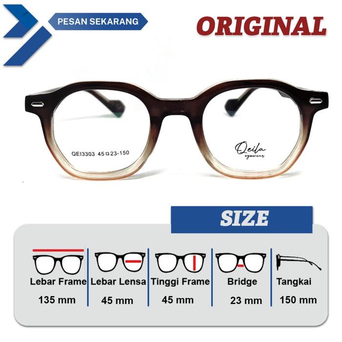 FRAME KACAMATA PRIA / WANITA QEILA 3303 SIZE 45 / FRAME PAKET