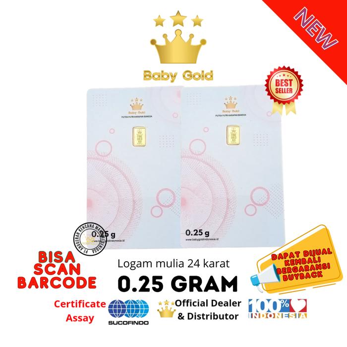 BABY GOLD 0.25 GRAM EMAS MINI LOGAM MULIA