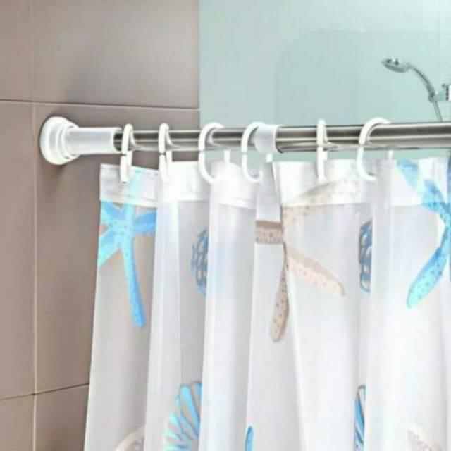 Tiang shower curtain stainless/tiang tirai kamar mandi stainless/tiang gorden