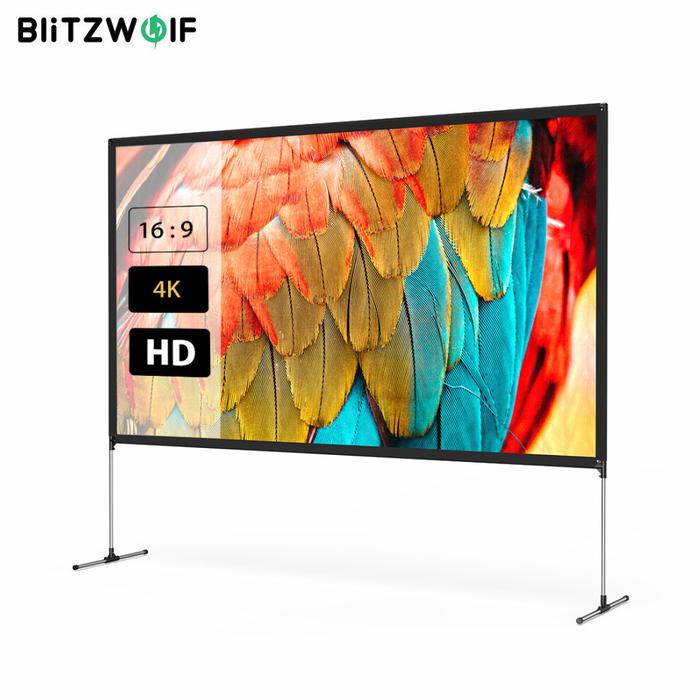 BlitzWolf BW-VS6 80/100-Inch Projector Screen 4K Resolution 16:9