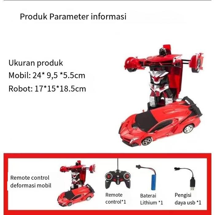 Mainan Mobil Remote Control/Remote Control Mobil Sport Car Robot Transform/Rc Mobil Remote Transform