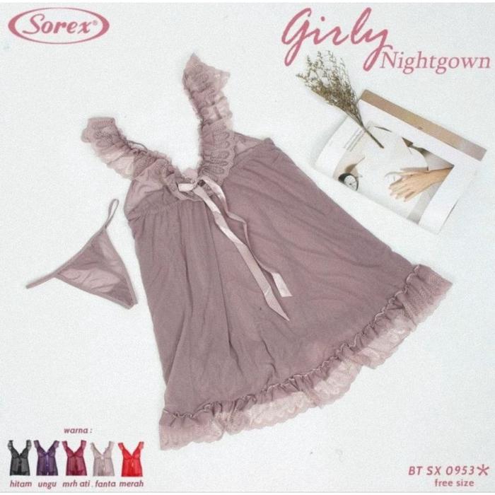 TERBARU!!! Sorex Lingerie Girly Night Gown BT SX 0953 - Baju Tidur Wanita