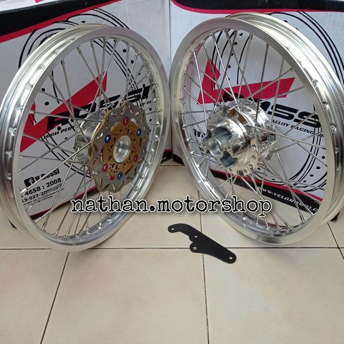 Velg SONIC 150R uk 140x140-17 Sepasang Full Set Piringan Depan dan Breket - Velg Rossi Sonic150r Dep