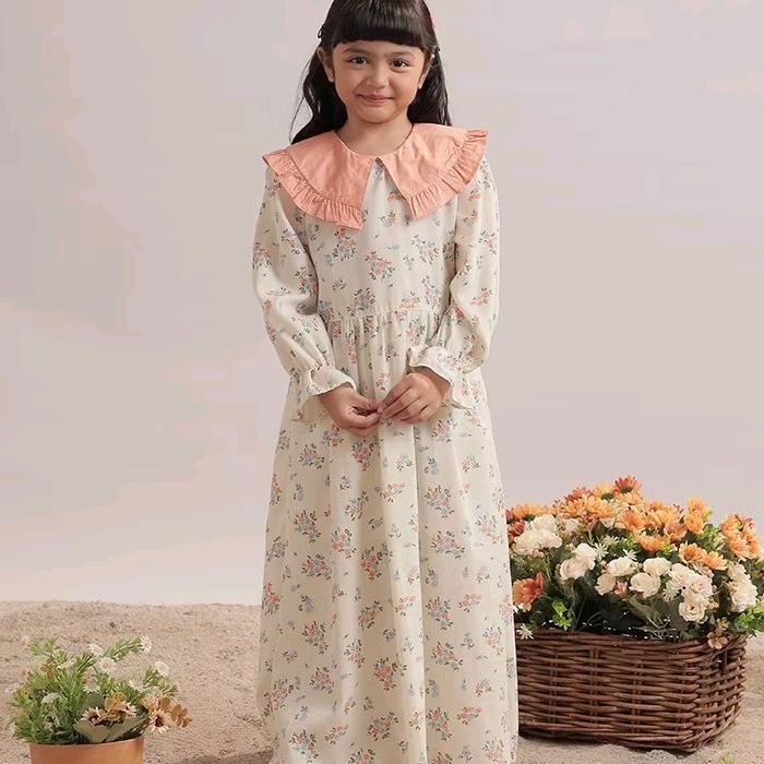 gamis exit kids original bunga orange promo