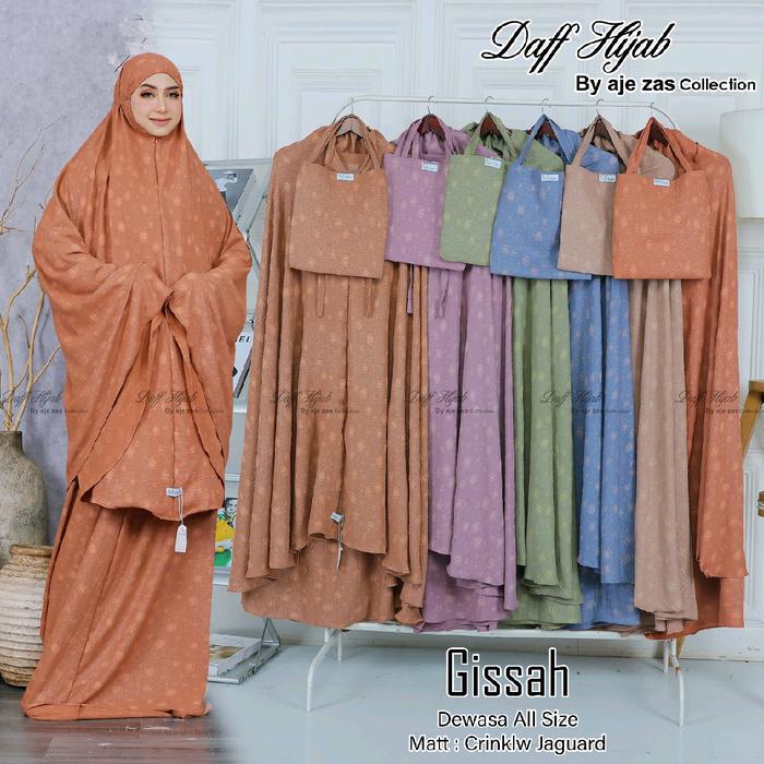 mukena wanita muslim GISSAH by daff hijab bahan Crinkle