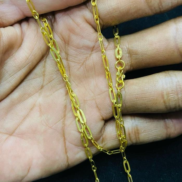 Kalung paper clip - kalung paper emas muda