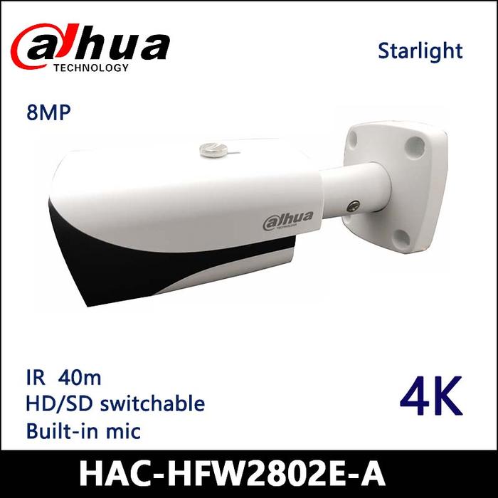 Dahua 8MP HDCVI Camera HAC-HFW2802E-A CCTV Camera 4K Starlight Smart