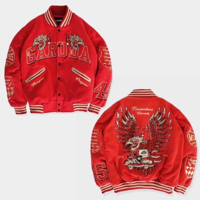 Memphisorigins Varsity Jacket - Garuda Red | ORIGINAL