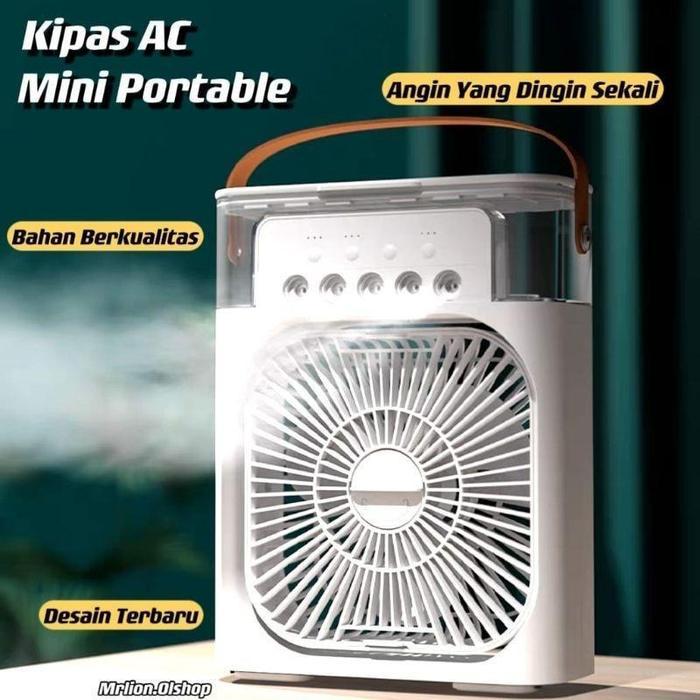Kipas angin AC Portable menyemprotkan air Led
