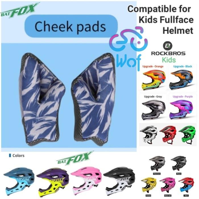 BATFOX Kids Cheek Pads Universal Fullface Helmet Pad Spons Busa Pipi Helm Sepeda Pushbike Anak Cheek