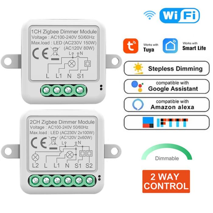 Tuya Smart Dimmer Switch Light Led Automation Modules Wireless