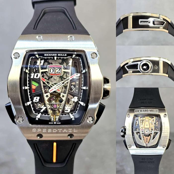 dlRichard Mille RM40-01 Titanium NTPT Carbon Speedtail Automatic Movement Silver Dial