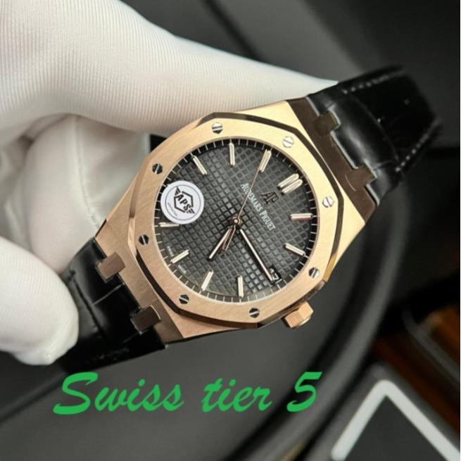 AP SWISS TIER 5AudemarsPiguet Royal Oak 15500OR Replica Watch Leather Strap 41mm