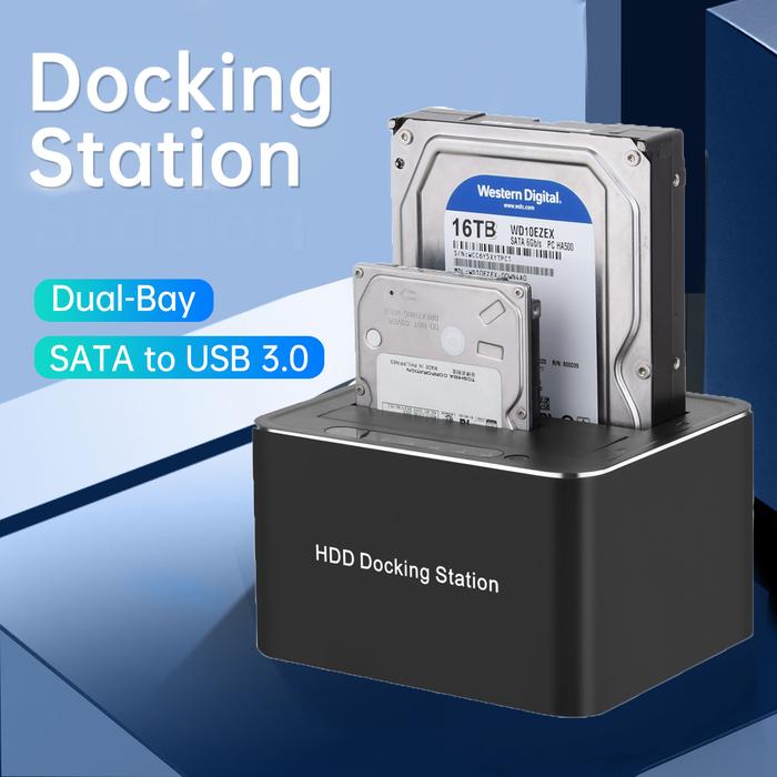 Dual-bay Hdd Docking Station SATA to USB 3.0 Hard Drive Disk Docking