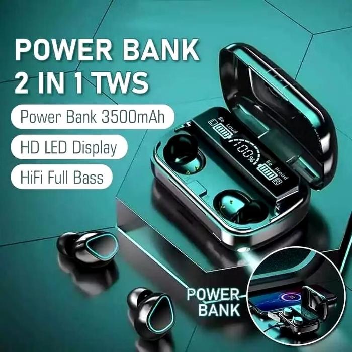 {BG} M10 F9 Bluetooth Headset Wireless Earphone Gaming / Headset M10 Plus Powerbank / Earphone F9-5