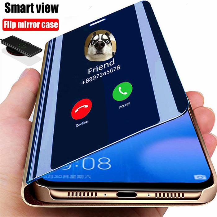 Smart Mirror Flip Phone Case For Xiaomi Redmi Note 9 9S 9C 8T 8 9T 6