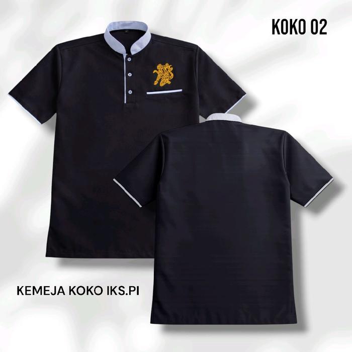 KEMKO IKSPI KERA SAKTI / kemeja koko hitam 02 iks.pi kera sakti / Hem koko bordir iks.pi