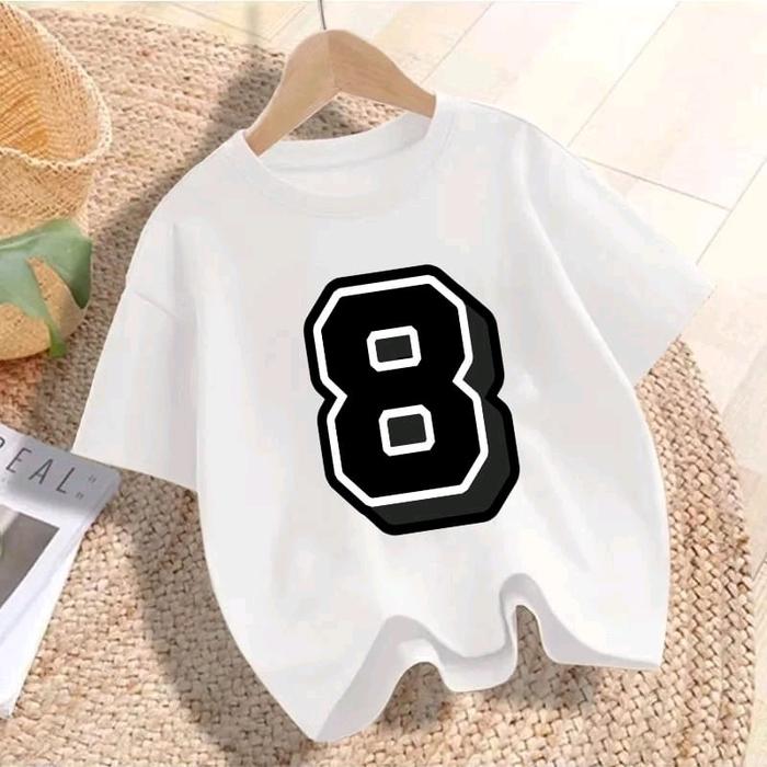 kaos anak angka 8 Anak Cowok&Cewek - Kaos Anak Laki-Laki&Perempuan  Fashion