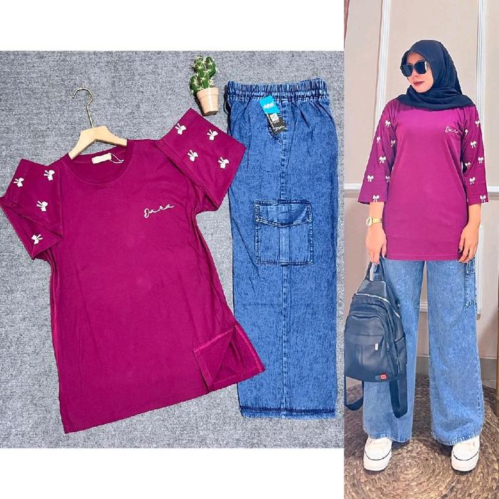 SET PITA DARA // ONE SET JEANS KULOT TALI SIMPLE BY JEVANNI