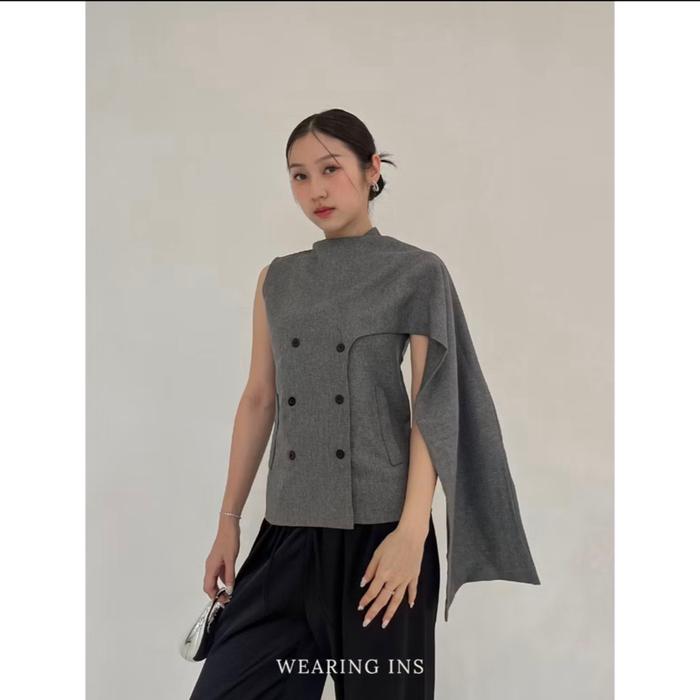 ATASAN FORMAL WANITA BRAND WEARING INS IN MEDIUM GREY COLOR