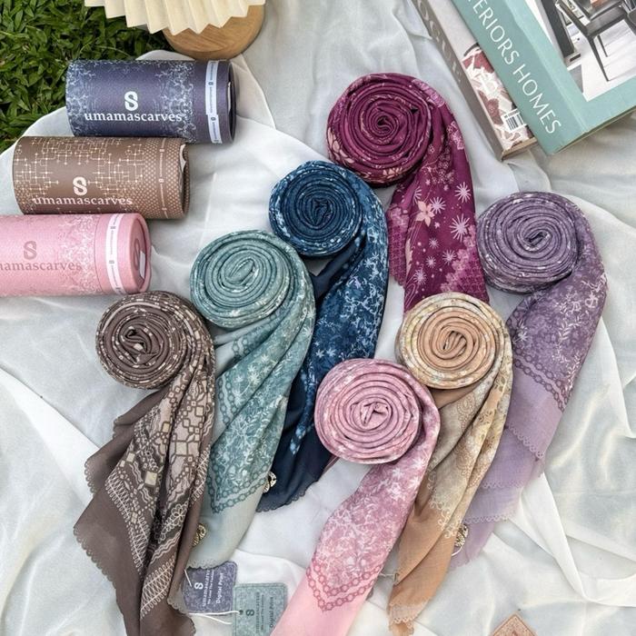 UMAMA SCARVES BOX / HIJAB MOTIF UMAMA / JILBAB UMAMA MOTIF with BOX