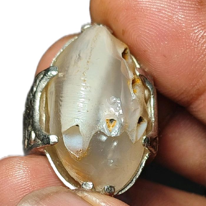 cincin batu akik motif kecubung sodo lan, ang klanceng combong