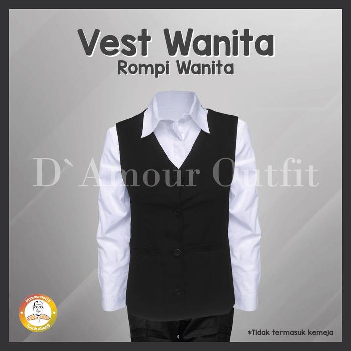 Rompi Formal Wanita Polos Pakaian Kerja Kantoran Vest Kantor Bahan Perempuan Korean Style Pendek Tan