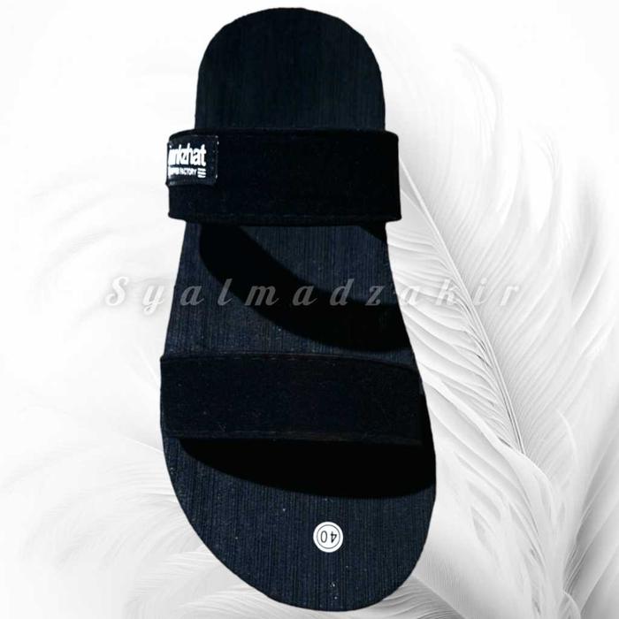 SANDAL SLOP SLIDE PRIA BANKZHAT FULL BLACK SENDAL KOKOP PRIA