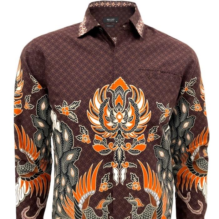 D♫3Q REDCLIFF KEMEJA PRIA BATIK PANJANG COKELAT 6TK3406K S♥1U