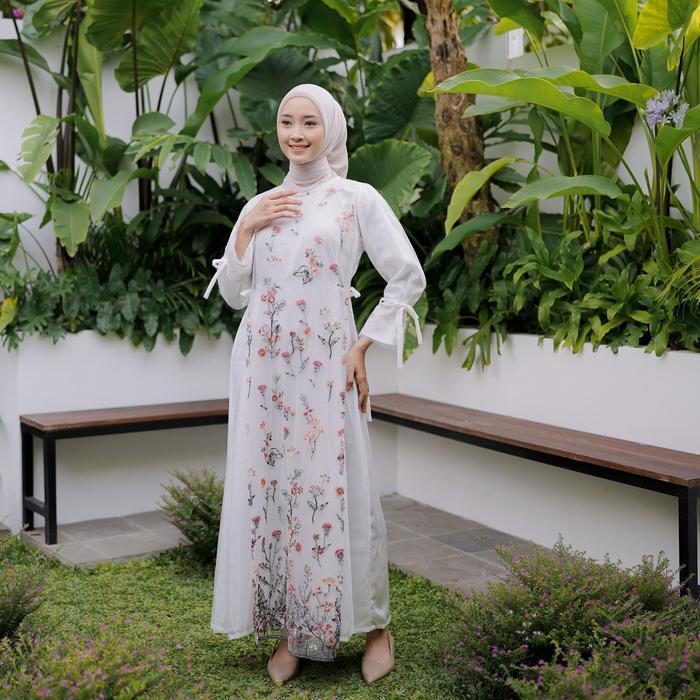 Delova Wardrobe - GAMIS ZOYA Cristal Modern L Embroidery Brocade Brukat Garden Lebaran Idul Fitri Ga
